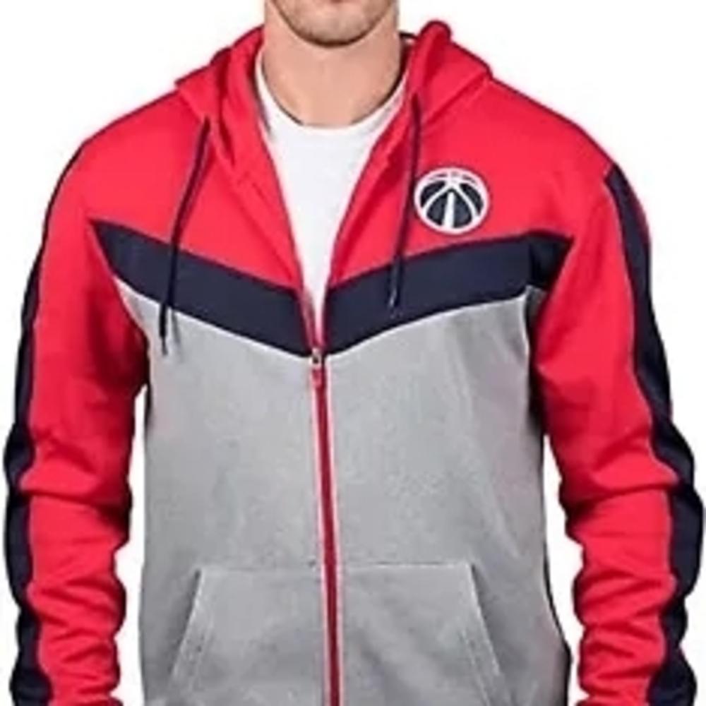 Washington Wizards  Men's MEDIUM FULL-ZIP Hooded Sweatshirt hoodie NBA